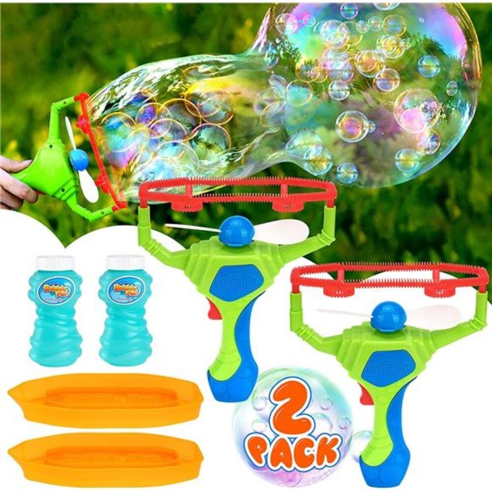 Bubble Machine Bubble Guns for Kids & Toddlers, Bubble Blower with Bubble Wand